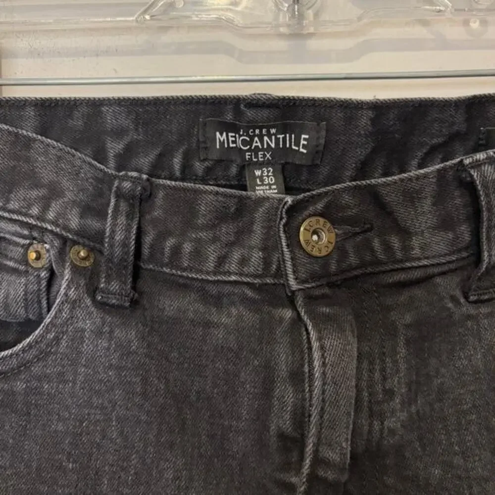 J.CREW Mercantile Mens FLEX W32 L30 Black Slim Jeans Straight Leg Stretch‎
